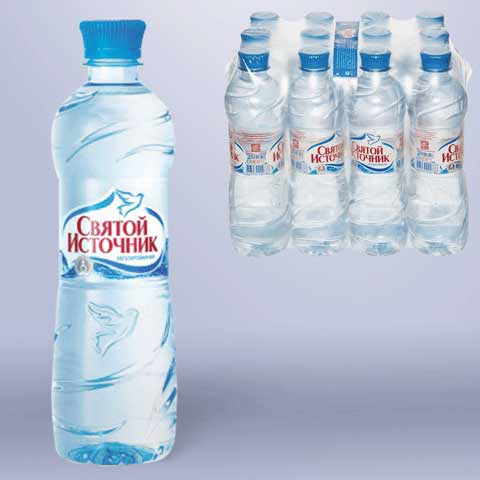 Вода негазированная питьевая Святой источник, 0,5 л, пластиковая бутылка