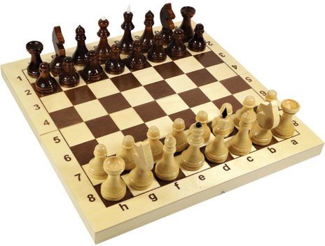 Игра настольная Шахматы, 32 деревянные фигуры, деревянная доска 30х30, 10 КОРОЛЕВСТВО, 2845