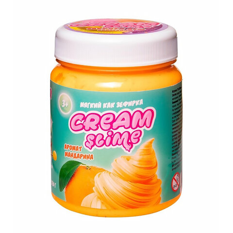 Слайм (лизун) Cream-Slime, с ароматом мандарина, 250 г, SLIMER, SF02-K
