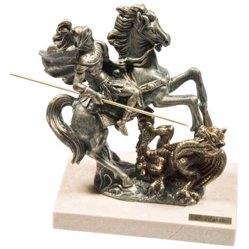 Скульптура  Георгий Победоносец, малая 16х18х10,5 см