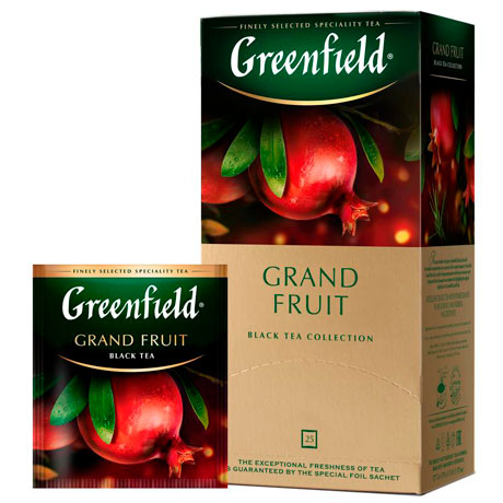 Чай Greenfield Grand Fruit черный с гранатом 25 пакетиков